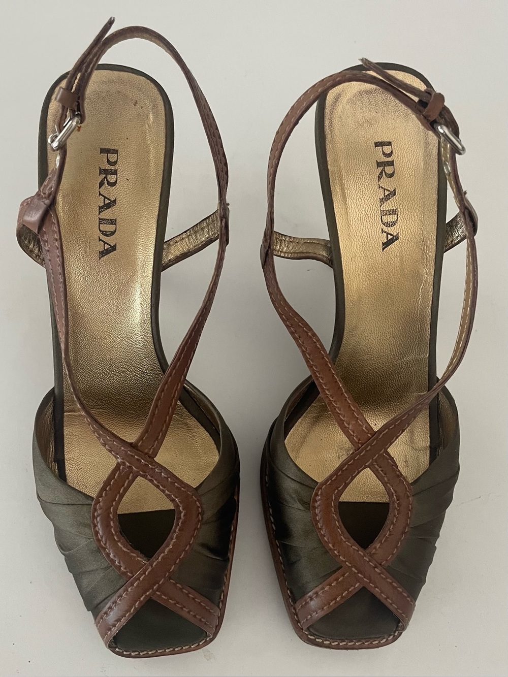 Vintage Prada satin slingback sandals - Y2K archive pair!